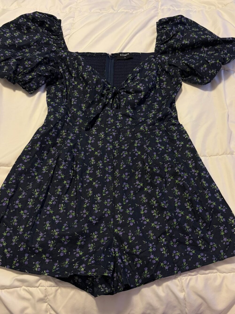 STORIA navy floral romper